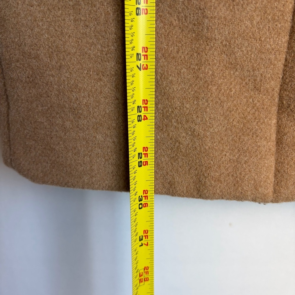 J. Crew City Coat Sz 00 Women Funnel Neck Camel Zip Front Wool Blend Timeless - Picture 5 of 16